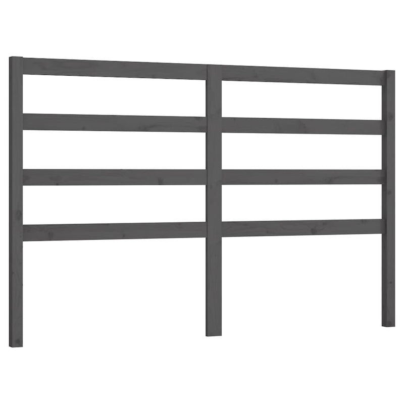 vidaXL szürke tömör fenyőfa ágy fejtámla 141 x 4 x 100 cm