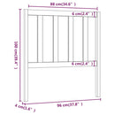 vidaXL szürke tömör fenyőfa ágyfejtámla 96 x 4 x 100 cm