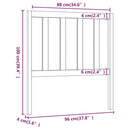 vidaXL fekete tömör fenyőfa ágyfejtámla 96 x 4 x 100 cm