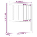 vidaXL szürke tömör fenyőfa ágy fejtámla 106 x 4 x 100 cm