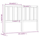 vidaXL szürke tömör fenyőfa ágy fejtámla 141 x 4 x 100 cm