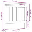 vidaXL szürke tömör fenyőfa ágyfejtámla 81 x 4 x 100 cm