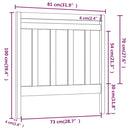 vidaXL fekete tömör fenyőfa ágy fejtámla 81 x 4 x 100 cm