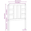 vidaXL fekete tömör fenyőfa ágyfejtámla 81x4x100 cm