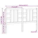 vidaXL fekete tömör fenyőfa ágyfejtámla 166 x 4 x 100 cm