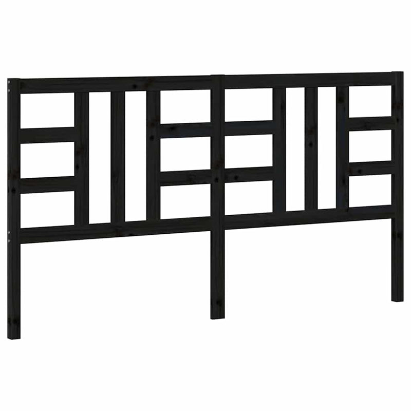 vidaXL fekete tömör fenyőfa ágyfejtámla 186 x 4 x 100 cm