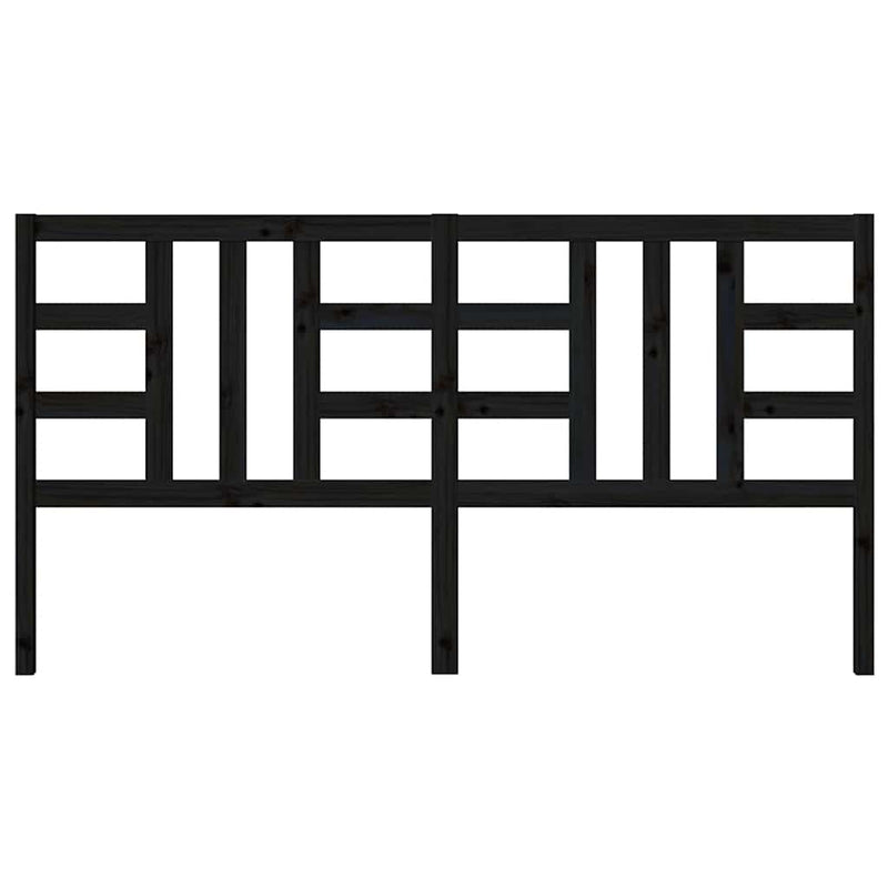 vidaXL fekete tömör fenyőfa ágyfejtámla 186 x 4 x 100 cm