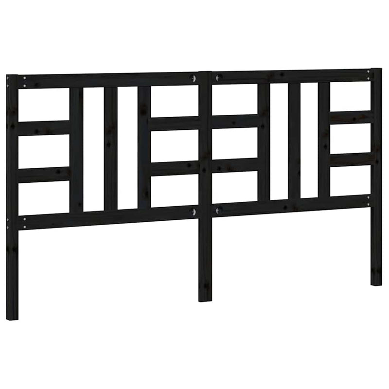 vidaXL fekete tömör fenyőfa ágyfejtámla 186 x 4 x 100 cm
