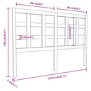 vidaXL fekete tömör fenyőfa ágyfejtámla 145,5 x 4 x 100 cm