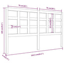 vidaXL fekete tömör fenyőfa ágyfejtámla 165,5 x 4 x 100 cm