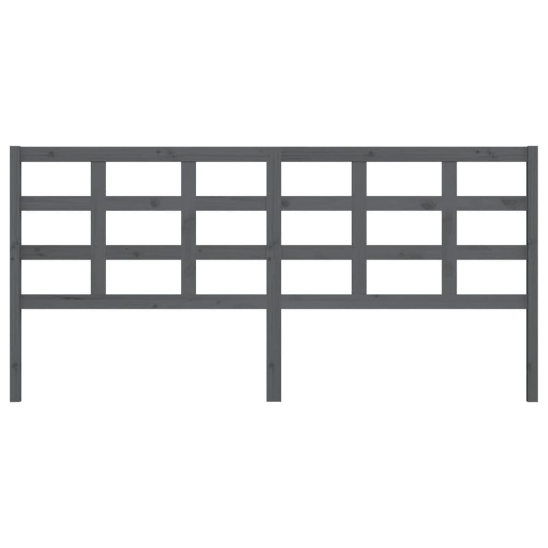 vidaXL szürke tömör fenyőfa ágyfejtámla 205,5x4x100 cm