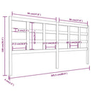 vidaXL fekete tömör fenyőfa ágyfejtámla 205,5 x 4 x 100 cm