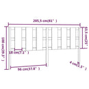 vidaXL mézbarna tömör fenyőfa ágyfejtámla 205,5x4x100 cm