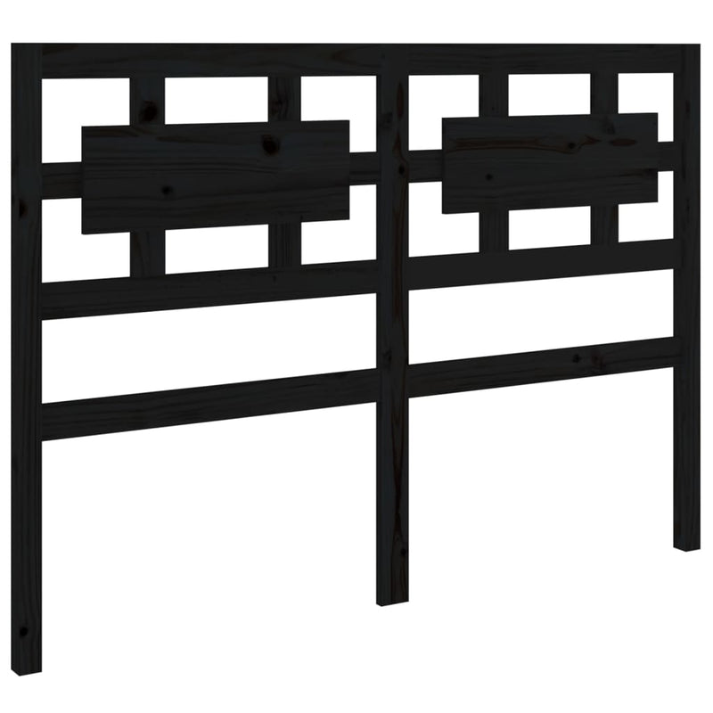 vidaXL fekete tömör fenyőfa ágyfejtámla 145,5 x 4 x 100 cm