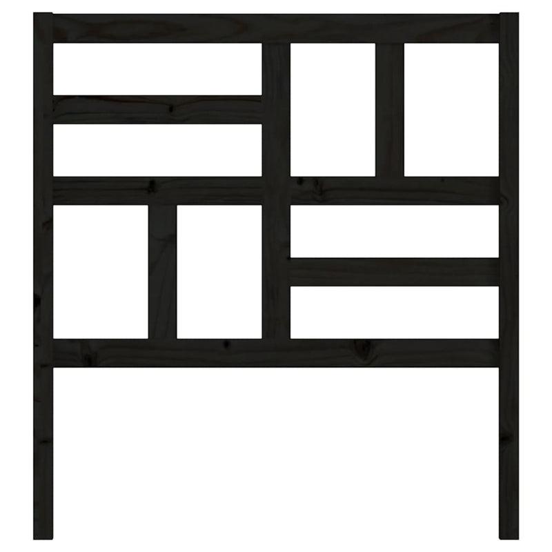 vidaXL fekete tömör fenyőfa ágyfejtámla 106x4x104 cm