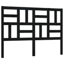 vidaXL fekete tömör fenyőfa ágyfejtámla 126x4x104 cm