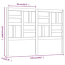 vidaXL fekete tömör fenyőfa ágyfejtámla 126x4x104 cm