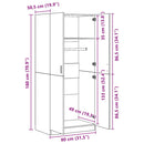 vidaXL füstös tölgy színű szerelt fa ruhásszekrény 80 x 52 x 180 cm