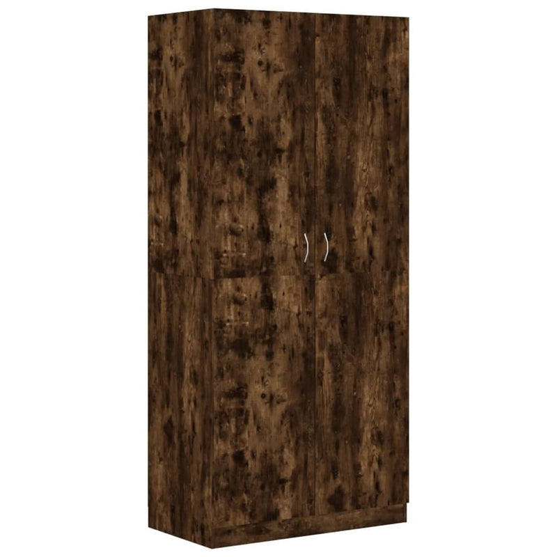 vidaXL füstös tölgy színű szerelt fa ruhásszekrény 80 x 52 x 180 cm