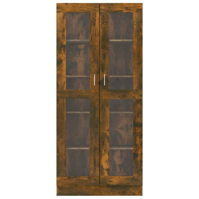 vidaXL füstös tölgyszínű szerelt fa vitrinszekrény 82,5x30,5x185 cm