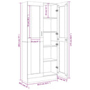 vidaXL füstös tölgyszínű szerelt fa vitrinszekrény 82,5x30,5x185 cm