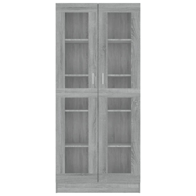 vidaXL szürke sonoma szerelt fa vitrinszekrény 82,5x30,5x185,5 cm
