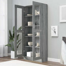 vidaXL szürke sonoma szerelt fa vitrinszekrény 82,5x30,5x185 cm