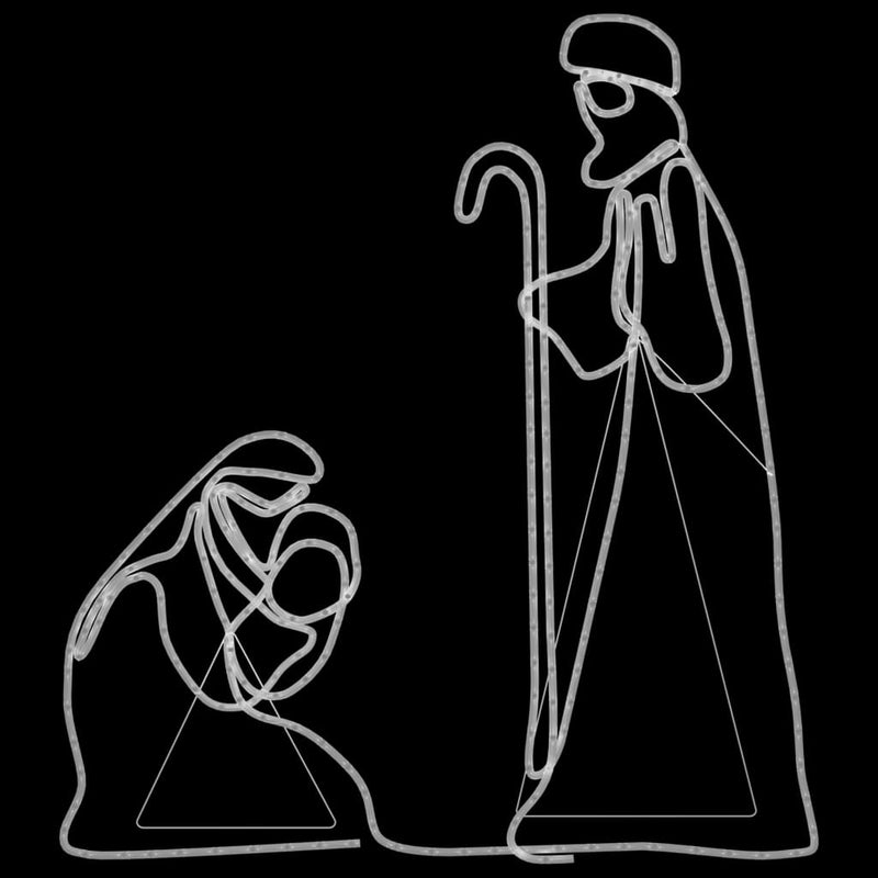 vidaXL karácsonyi Mária és József figura 264 LED-del 40x55 / 38x100 cm