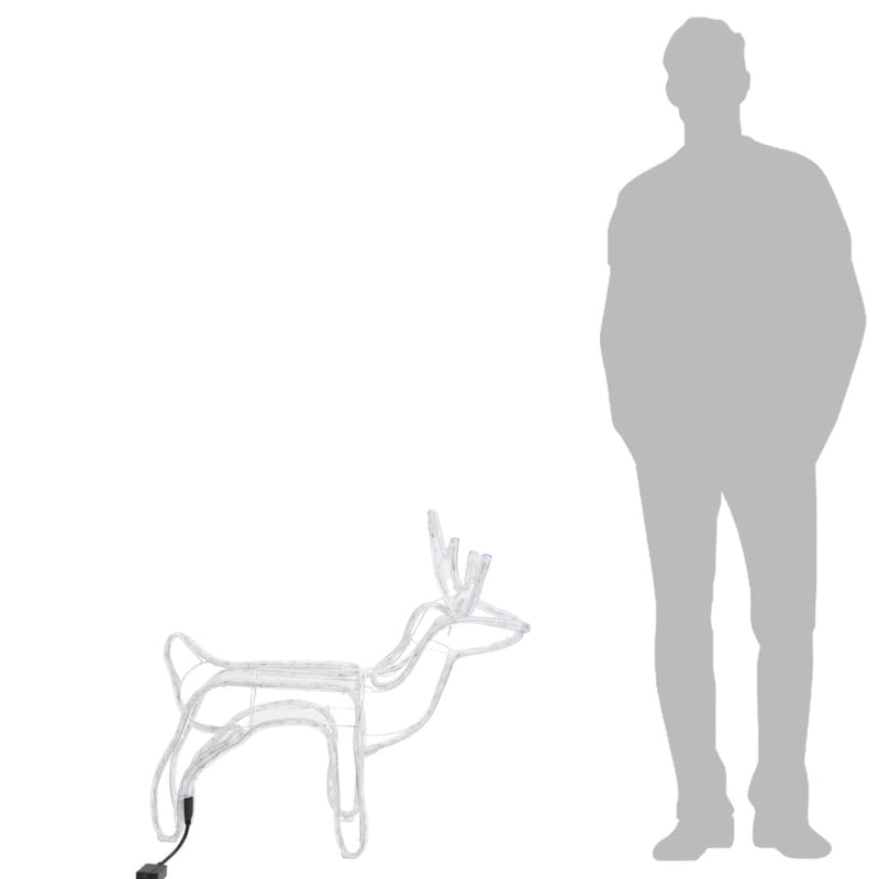 vidaXL hideg fehér karácsonyi rénszarvas figura 60 x 30 x 60 cm