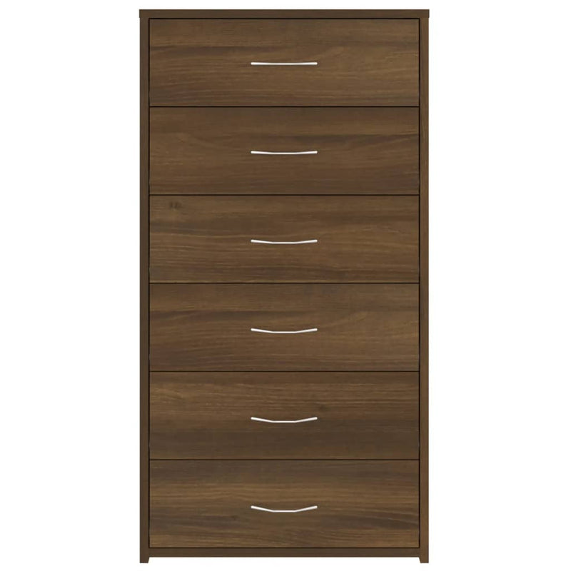 vidaXL barna tölgy színű szerelt fa komód 6 fiókkal 50 x 34 x 96 cm