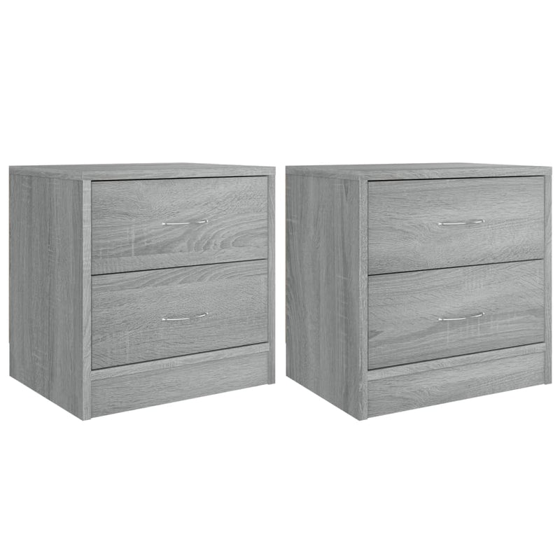 vidaXL 2 db szürke sonoma színű szerelt fa éjjeliszekrény 40x30x40 cm