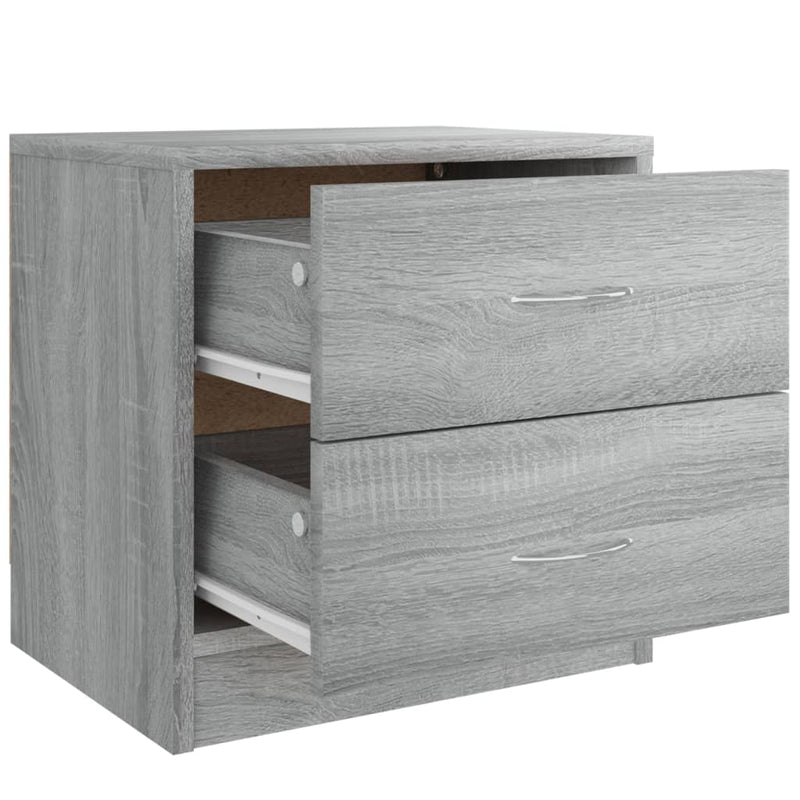 vidaXL 2 db szürke sonoma színű szerelt fa éjjeliszekrény 40x30x40 cm