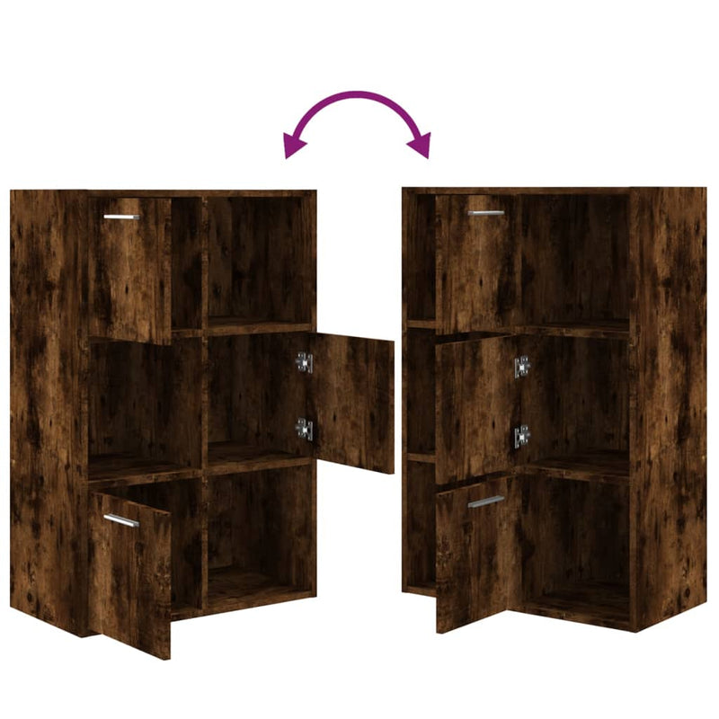 vidaXL füstös tölgy színű tárolószekrény 60 x 29,5 x 90 cm