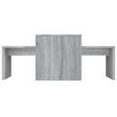 vidaXL szürke sonoma színű szerelt fa dohányzóasztalszett 100x48x40 cm