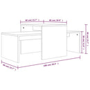 vidaXL szürke sonoma színű szerelt fa dohányzóasztalszett 100x48x40 cm