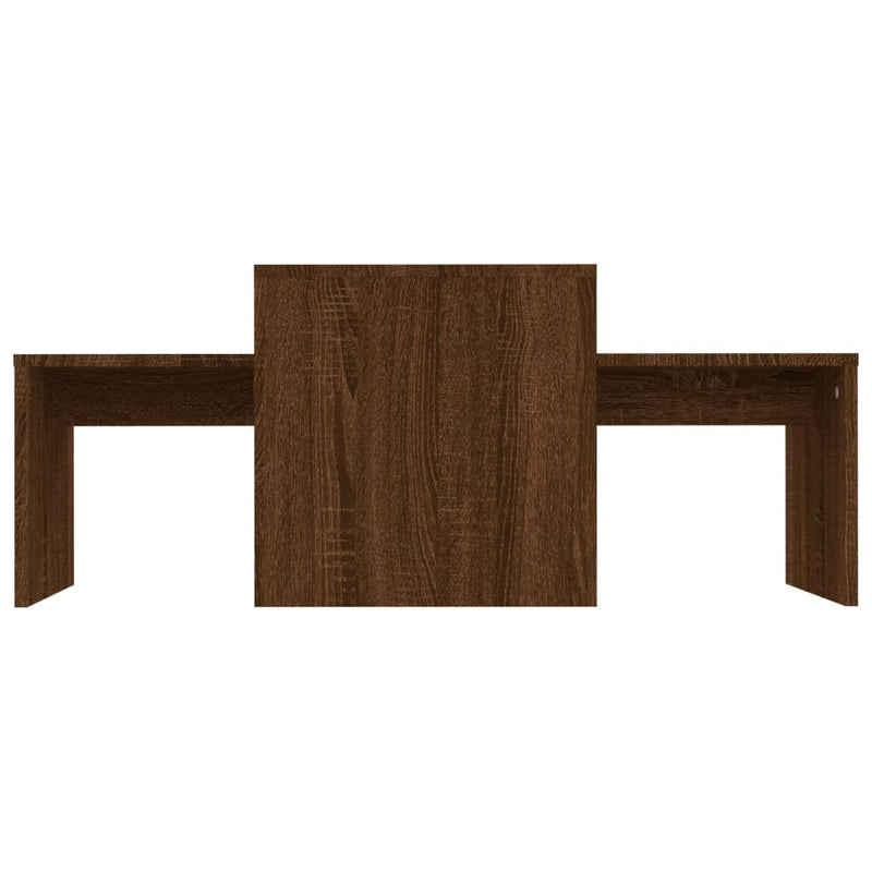 vidaXL barna tölgyszínű szerelt fa dohányzóasztalszett 100x48x40 cm