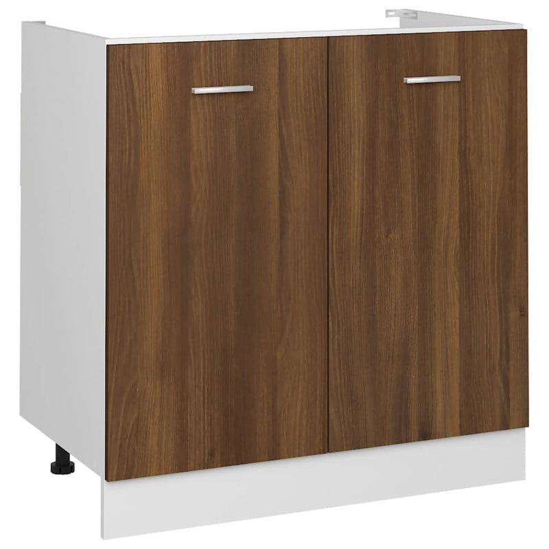 vidaXL barna tölgyszínű szerelt fa alsó mosogatószekrény 80x46x81,5 cm