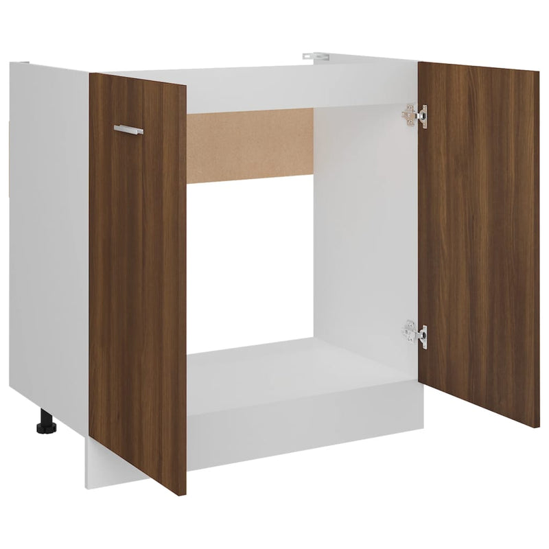 vidaXL barna tölgyszínű szerelt fa alsó mosogatószekrény 80x46x81,5 cm