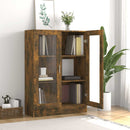 vidaXL füstös tölgyszínű szerelt fa vitrinszekrény 82,5x30,5x115 cm