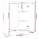 vidaXL füstös tölgyszínű szerelt fa vitrinszekrény 82,5x30,5x115 cm