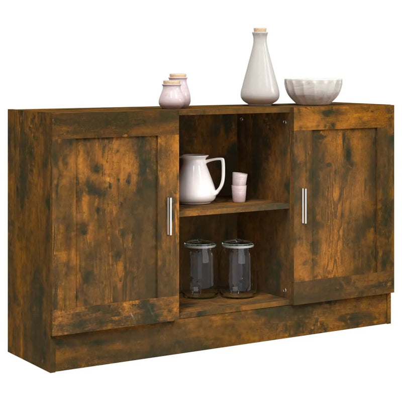 vidaXL füstös tölgy színű szerelt fa tálalószekrény 120 x 30,5 x 70 cm