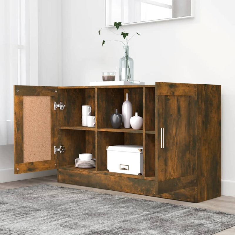 vidaXL füstös tölgy színű szerelt fa tálalószekrény 120 x 30,5 x 70 cm