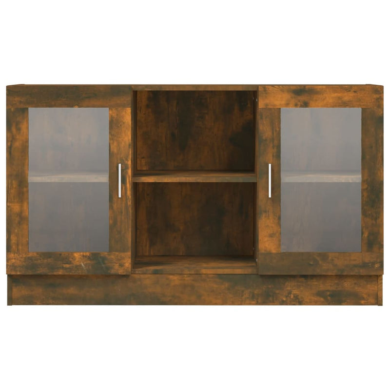 vidaXL füstös tölgy színű szerelt fa vitrinszekrény 120 x 30,5 x 70 cm