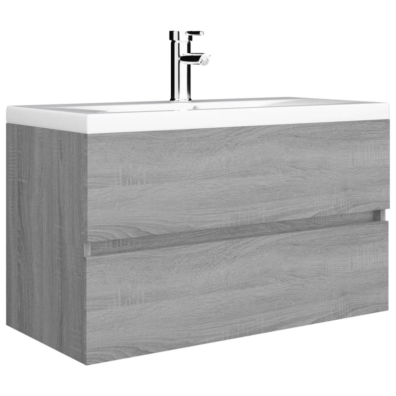 vidaXL szürke-sonoma színű szerelt fa mosdószekrény 80 x 38,5 x 45 cm