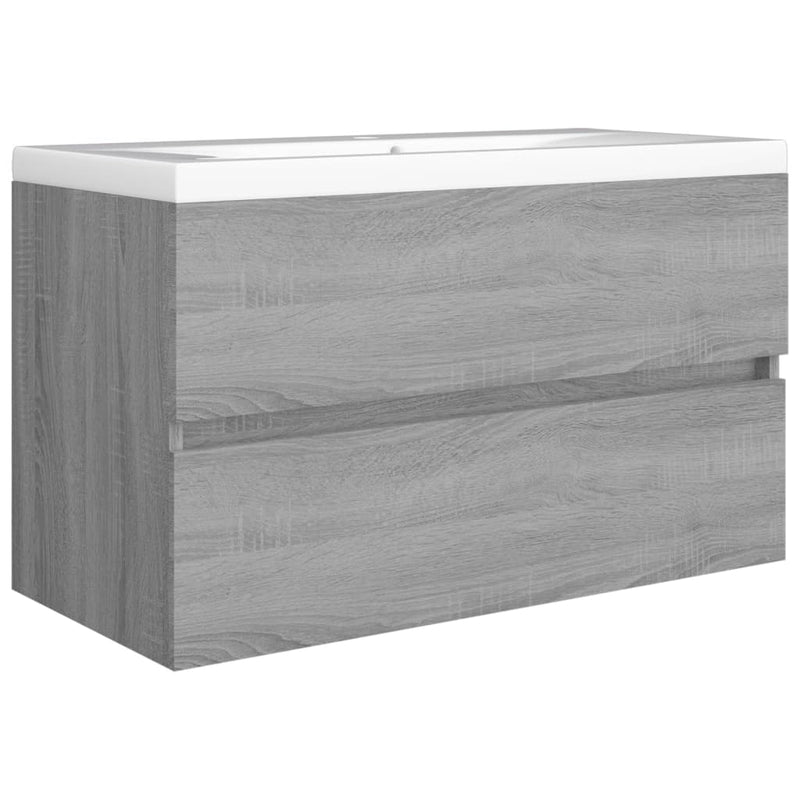 vidaXL szürke-sonoma színű szerelt fa mosdószekrény 80 x 38,5 x 45 cm