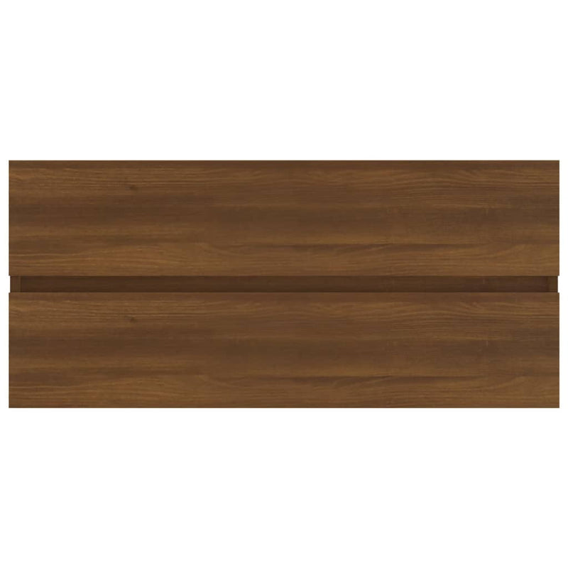 vidaXL barna tölgyszínű szerelt fa mosdószekrény 100 x 38,5 x 45 cm