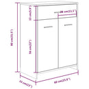 vidaXL szürke sonoma színű szerelt fa fürdőszobaszekrény 60x33x80 cm