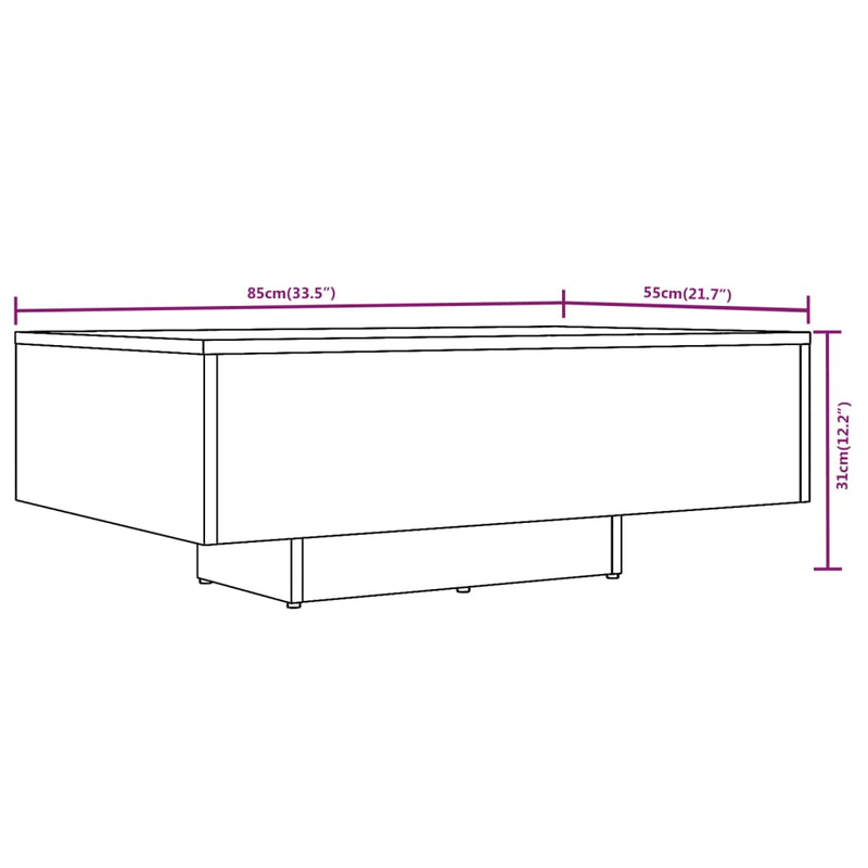 vidaXL barna tölgy színű szerelt fa dohányzóasztal 85 x 55 x 31 cm