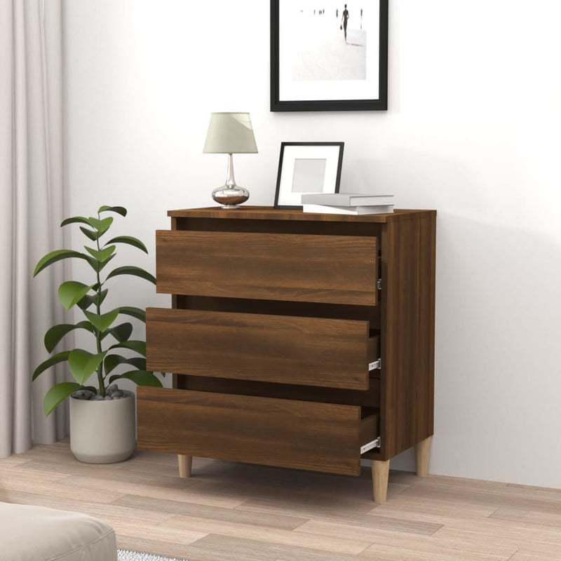 vidaXL barna tölgyszínű szerelt fa tálalószekrény 60 x 35 x 69 cm