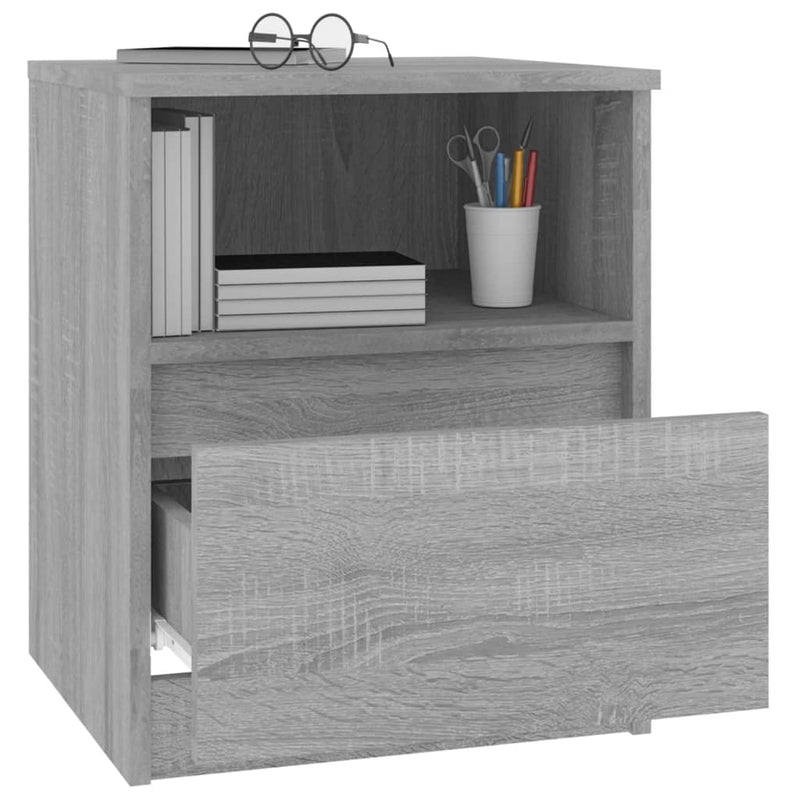 vidaXL 2 db szürke sonoma színű szerelt fa éjjeliszekrény 40x40x50 cm